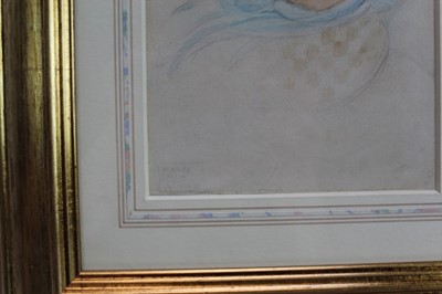 Lot 1730 - *Mabel Lucie Attwell (1879-1964) pencil and watercolour - The Blue Bonnet, signed, in glazed gilt frame, 14cm x 11.5cm 
Provenance: Chris Beetles Ltd. London