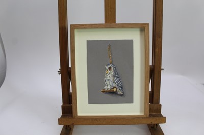 Lot 251 - Val Archer (b.1946) oil on board - An Owl, initialled, in glazed frame, 18cm x 12.5cm 
Provenance: Chris Beetles Ltd. London