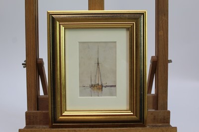 Lot 1871 - William Lionel Wyllie (1851-1931) watercolour - After The Storm, in glazed gilt frame, 11cm x 7.5cm 
Provenance: Chris Beetles Ltd. London