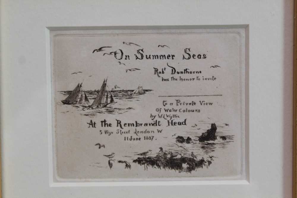 Lot 32 - William Lionel Wyllie (1851-1931) etching - On Summer Seas, in glazed gilt frame, 8cm x 10cm 
Provenance: Chris Beetles Ltd. London