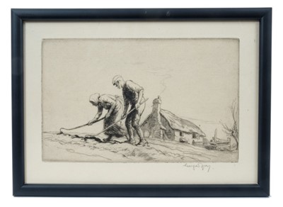 Lot 1702 - George Soper (1870-1942) signed etching - Toil, in glazed frame, 16cm x 23.5cm 
Provenance: Chris Beetles Ltd. London