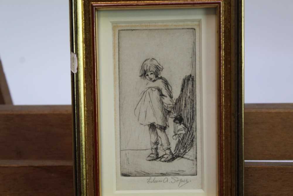 Lot 1707 - Eileen Soper (1905-1990) signed etching - The First Recitation, in glazed gilt frame, 9.5cm x 5cm 
Provenance: Chris Beetles Ltd. London