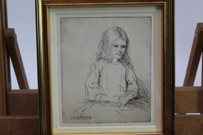 Lot 1708 - Eileen Soper (1905-1990) etching - Elspeth, in glazed gilt frame, 13.5cm x 11.5cm 
Provenance: Chris Beetles Ltd. London