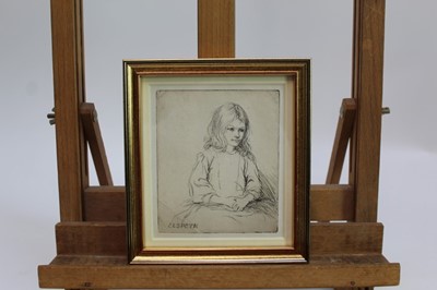 Lot 1708 - Eileen Soper (1905-1990) etching - Elspeth, in glazed gilt frame, 13.5cm x 11.5cm 
Provenance: Chris Beetles Ltd. London