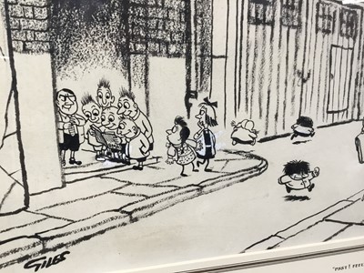 Lot 1811 - *Giles, Carl Ronald Giles O.B.E. (1916-1995) pen and ink cartoon – “Psst! Feelthy Banned BMA Book On Getting Married”, signed, titled