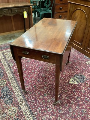 Lot 1005 - Nineteenth century mahogany Pembroke table with end drawer on square taper legs
