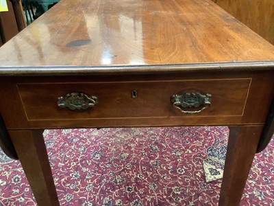 Lot 1005 - Nineteenth century mahogany Pembroke table with end drawer on square taper legs