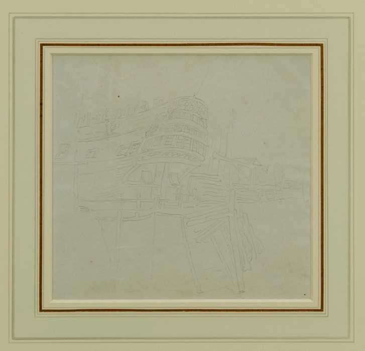 Lot 1857 - Thomas Rowlandson (1756-1827) pencil drawing - The Shipyard, in glazed gilt frame, 16cm x 17cm 
Provenance: Chris Beetles Gallery