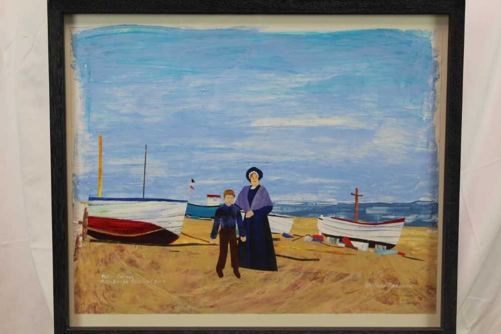 Lot 1849 - Leilani Roosman, contemporary, mixed media on paper - Peter Grimes, Aldeburgh Festival 2000, in glazed frame