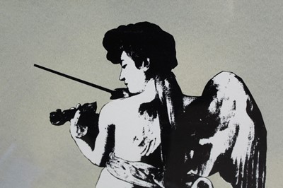 Lot 1892 - Blek Le Rat (b.1951) signed limited edition screenprint - Diana and the Angel, 79/100, in glazed frame