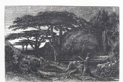 Lot 1770 - Samuel Palmer (1805-1881) pair of etchings - The Sepulchre and The Cypress Grove, in glazed gilt frames 
Provenance: Goldmark Gallery
