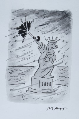 Lot 250 - Matt, (Matt Pritchett b.1964) pen, ink and monochrome watercolour – Statue of Liberty, signed, in glazed gilt frame 
Provenance: Chris Beetles Gallery