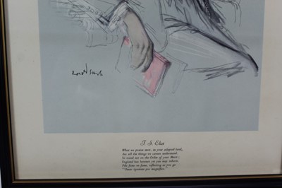 Lot 1780 - *Ronald Searle set of twelve Punch cartoons - Heroes of our Time, in glazed frames