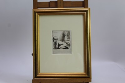 Lot 1887 - Randolph Schwabe (1885-1948) etching - Two Children, in glazed gilt frame