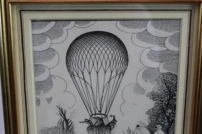 Lot 1830 - Eric Fraser (1902-1983) pen and ink on board - Five Weeks in a Balloon, signed, in glazed gilt frame 
Provenance: Chris Beetles Gallery, London