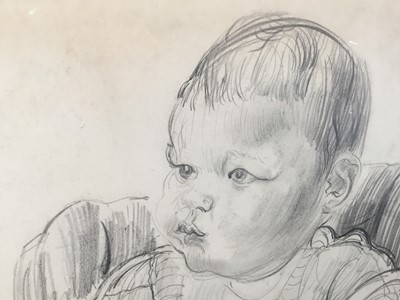 Lot 1817 - *Jacob Epstein (1880-1959) pencil - Jackie in High Chair, signed, in glazed gilt frame
