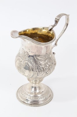 Lot 1957 - George III silver cream jug with engraved coronet and monogram