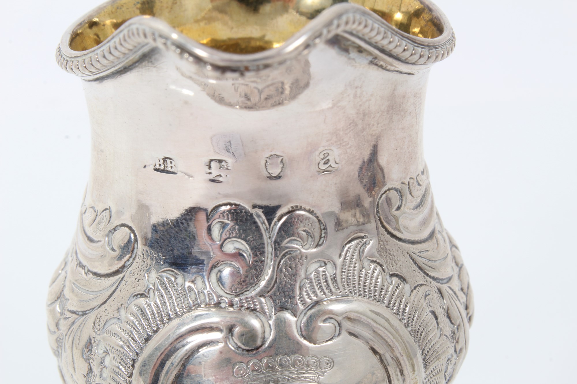 Lot 1957 - George III silver cream jug with engraved