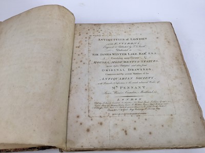Lot 252 - Book - ‘Antiquities of London...’, published 1791, in calf binding 
(disbound)