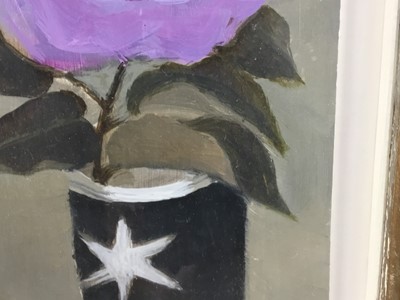 Lot 1775 - *Mary Fedden (1915-2012) oil on board - Lilac Rose, signed and dated 1990, 20cm x 16cm, in glazed gilt frame Provenance: Thompson’s Gallery, London