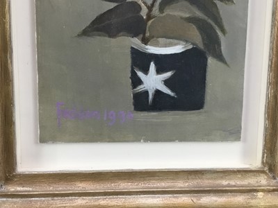 Lot 1775 - *Mary Fedden (1915-2012) oil on board - Lilac Rose, signed and dated 1990, 
20cm x 16cm, in glazed gilt frame 
Provenance: Thompson’s Gallery, London