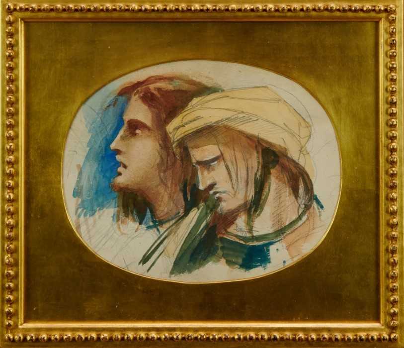 Lot 1762 - Louisa Anne, Marchioness of Waterford (1818-1891) watercolour – Saul 
and David, in glazed gilt frame, labels verso 
Provenance: Chris Beetles Gallery