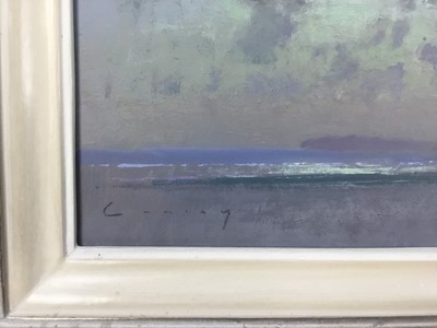 Lot 1771 - Fred Cuming (b.1930) oil on board - Deserted Beach, signed, framed