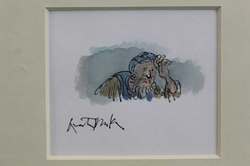 Lot 1786 - *Quentin Blake (b.1932) pen, ink and watercolour - Woeful Man, signed, in 
glazed gilt frame 
Provenance: Chris Beetles Gallery, London