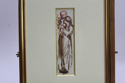 Lot 1761 - Louisa Anne, Marchioness of Waterford (1818-1891) monochrome 
watercolour - Gathering Wood, together with another - Madonna and Child, 
in glazed gilt frames 
Provenance: Chris Beetles Gallery