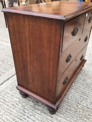 Lot 1028 - Nineteenth century mahogany chest of two short and two long drawers, 92cm wide, 46cm deep, 88cm high