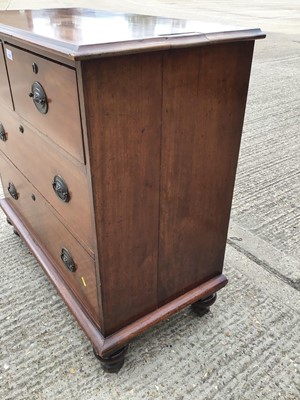 Lot 1028 - Nineteenth century mahogany chest of two short and two long drawers, 92cm wide, 46cm deep, 88cm high