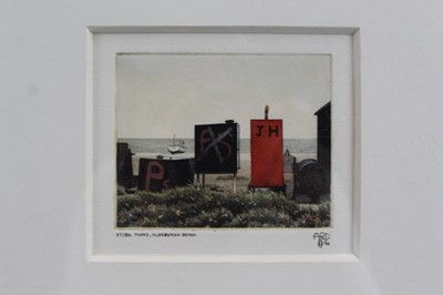 Lot 1789 - Anthony Dawson two signed limited edition etchings - The Fish, Walberswick 
and Tanks, Aldeburgh Beach, in glazed frames