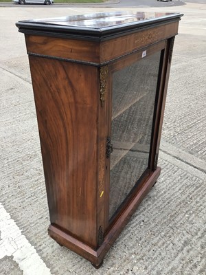 Lot 1029 - Victorian inlaid walnut pier cabinet with gilt metal mounts, 76cm wide, 31cm deep, 105cm high