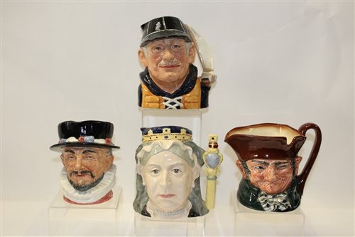 Lot 1005 - Four Royal Doulton character jugs - Queen...
