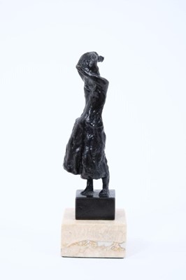 Lot 1912 - *Sydney Harpley (1927-1992) bronze sculpture - Girl Combing Her Hair, signed and numbered A/P, on marble plinth, an artist's proof from an edition of 12.