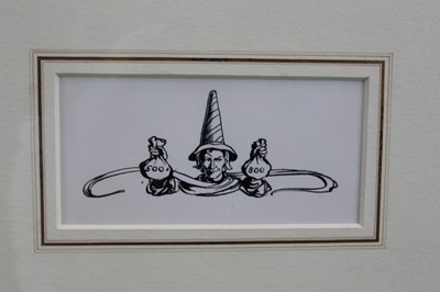 Lot 1779 - Margaret Tarrant (1888-1959) pen and ink illustration - The Pied Piper with Money Bags, in glazed gilt frame 
Provenance:  Chris Beetles Ltd, London
