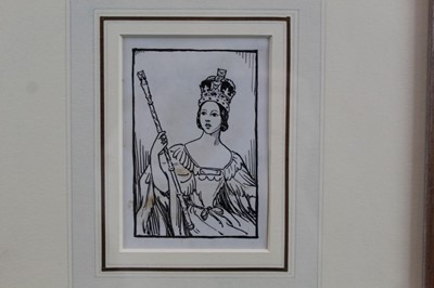Lot 1776 - Cicely Mary Barker (1895-1930) pen and ink - 'Please to find a little Q in a Queen who quickly grew', in glazed frame 
Provenance:  Chris Beetles Ltd, London