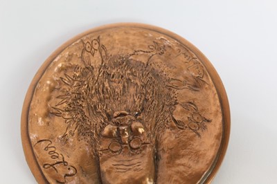 Lot 1847 - *Ronald Searle (1920-2011) bronze medallion - Edward Lear 1812-1888, Pere Du Non-Sens 
Provenance:  Chris Beetles Ltd, London
