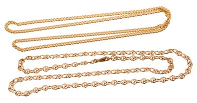 Lot 1988 - Two 9ct yellow gold chains