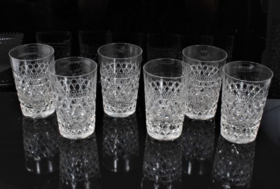 Lot 155 - Good quality 19th century hobnail cut glassware, including two jugs, six tumblers and five dishes
