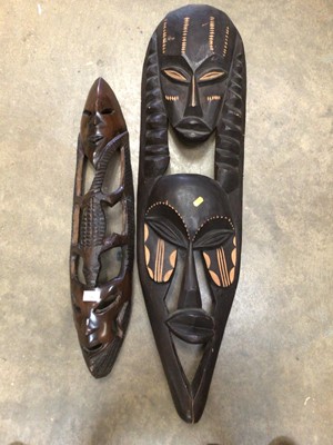 Lot 192 - Two large carved wooden African masks