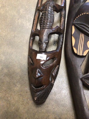 Lot 192 - Two large carved wooden African masks