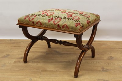 Lot 1412 - Late Regency rosewood X-frame stool