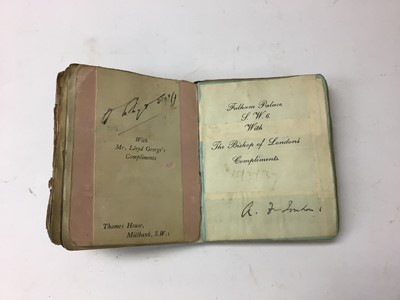 Lot 1442 - Autograph album to include Sir Winston Churchill, Anthony Eden, Rudyard Kipling, Sir Philip Game and others (listing enclosed), together with another of actors and theatre stars (2 albums)