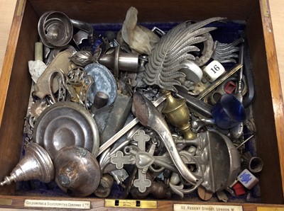 Lot 707 - Edwardian Oak Goldsmiths and Silversmiths Company canteen containing a quantity of silver and white metal items, fittings and sundries