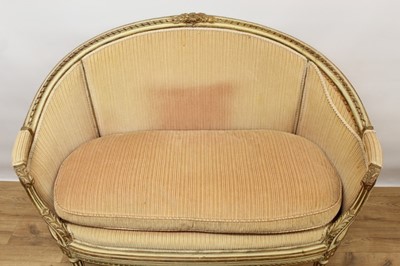 Lot 918 - Late 19th / early 20th century French cream painted bergère suite