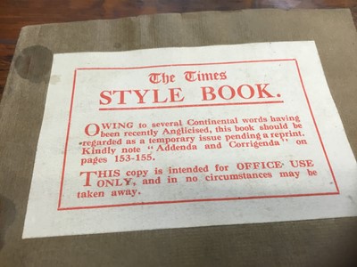 Lot 226 - Rare publication - The Times Style Book, 1928 revised edition