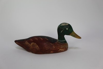 Lot 989 - Painted wooden decoy duck