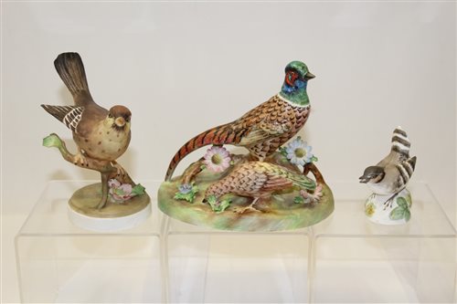 Lot 1025 - Three Crown Staffordshire models - Pheasants,...