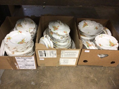 Lot 222 - Large quantity of Limoges floral decorated dinnerware (3 boxes)